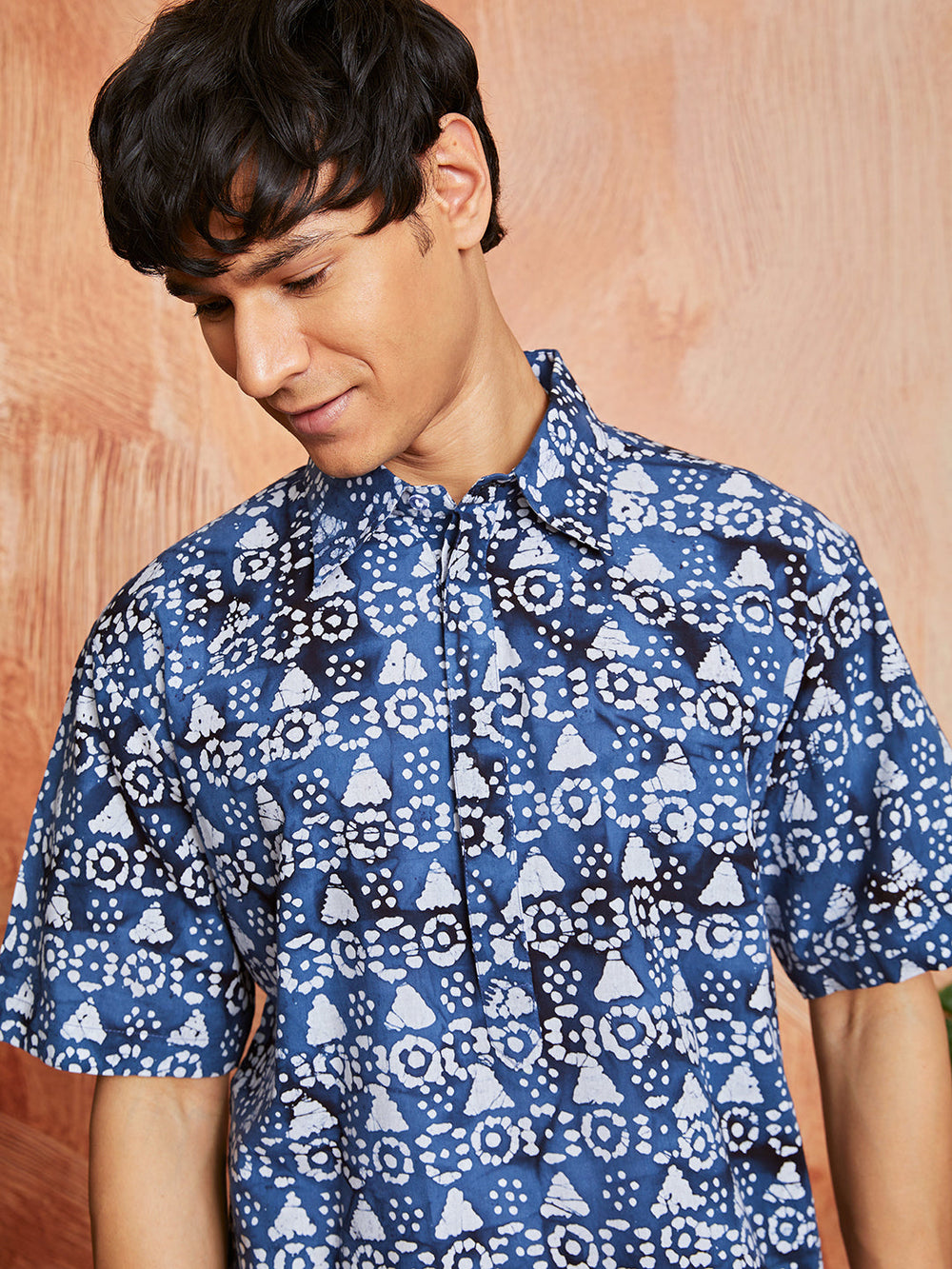 Men's Blue Cotton Kurta And Pyjama Set