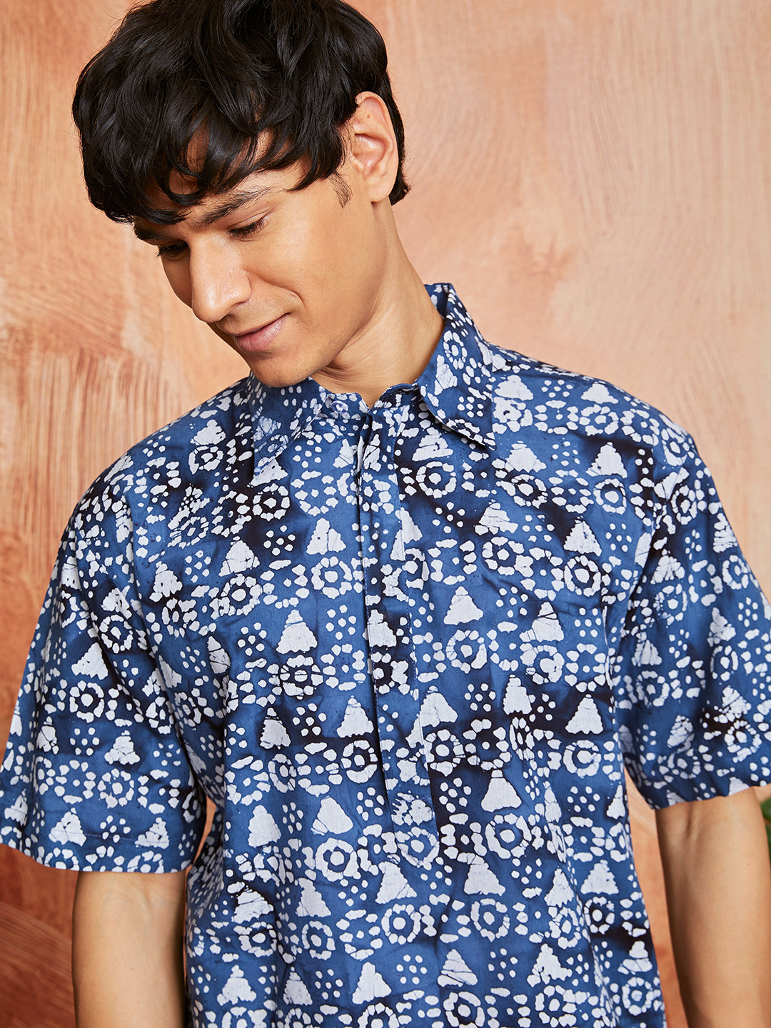 Men's Blue Cotton Kurta And Pyjama Set