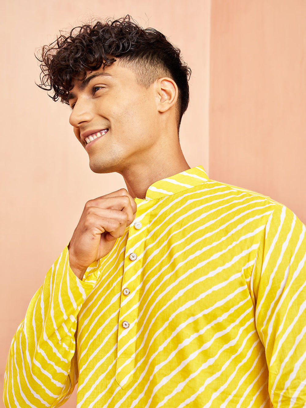 Men's Yellow Cotton Kurta