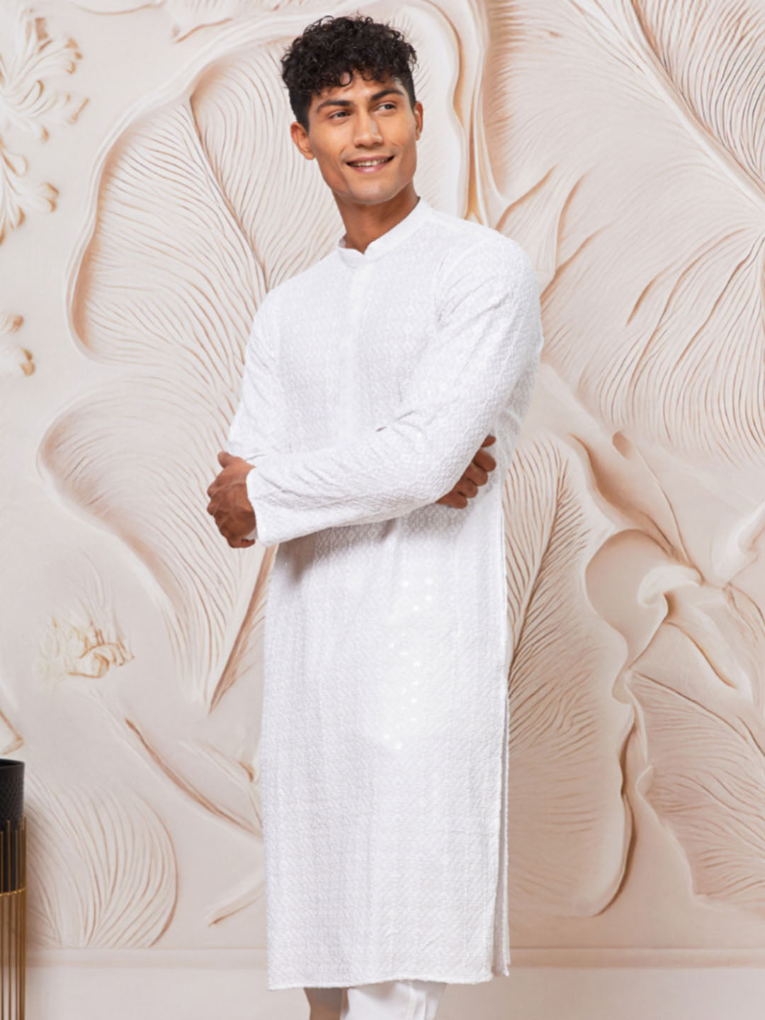 Men's White Rayon  Only Kurta