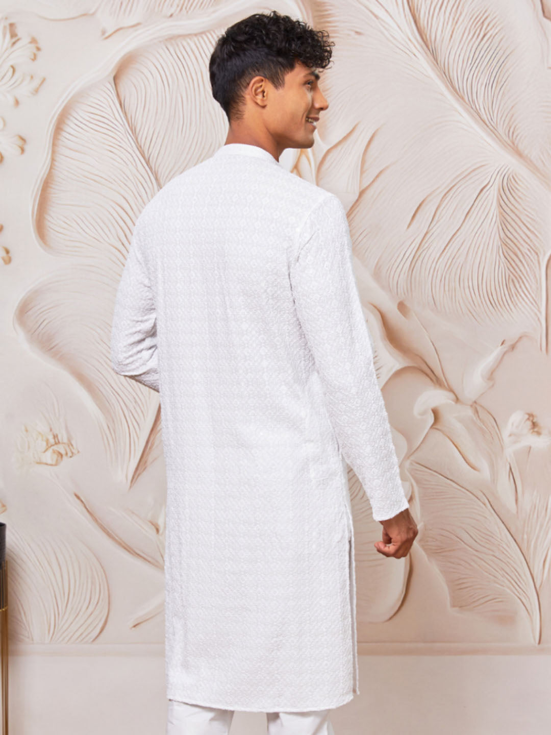 Men's White Rayon  Only Kurta