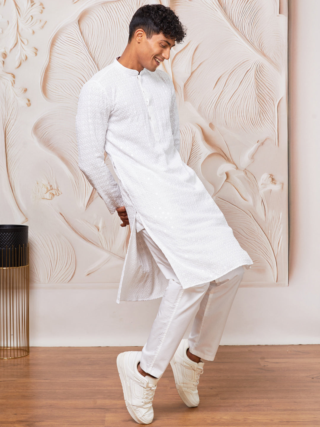 Men's White Rayon  Only Kurta