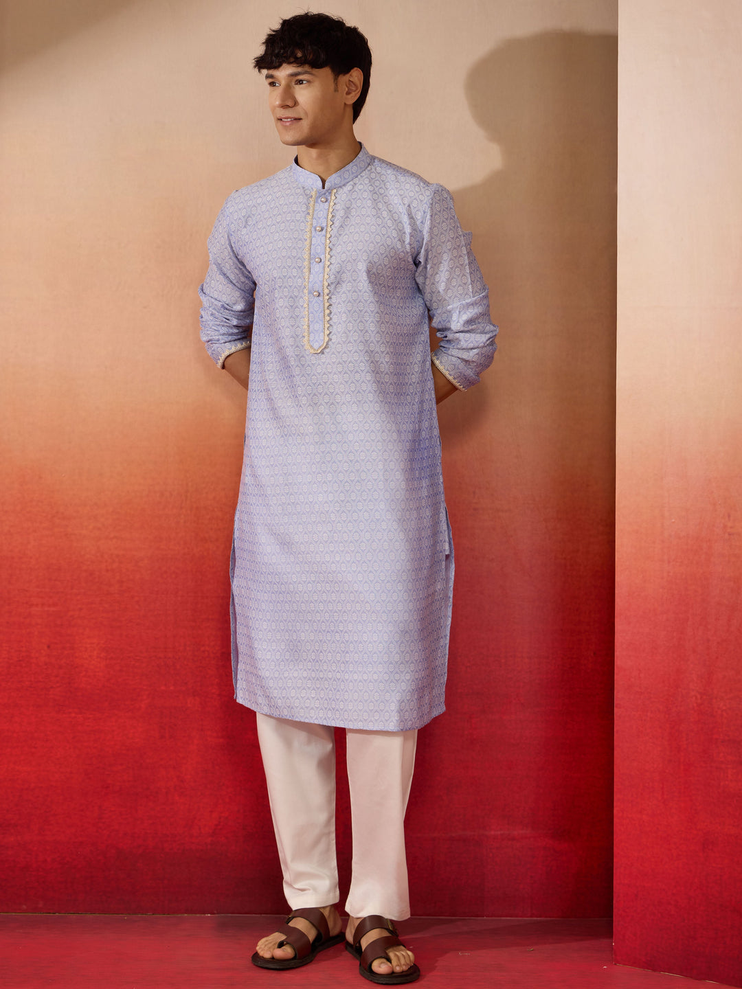 Men's Hawa Silk Jacquard Kurta