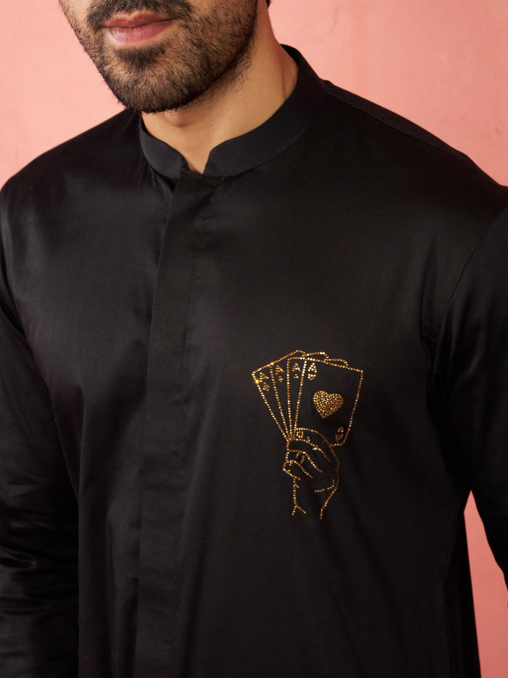 Men's Gold Mid-Length Kurta