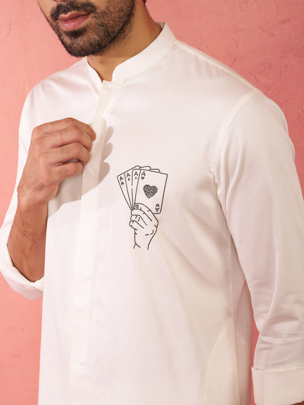 Men's White Mid-Length Kurta