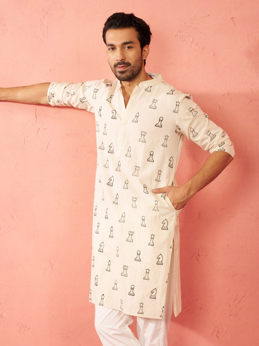 Men's Cream Cotton Kurta