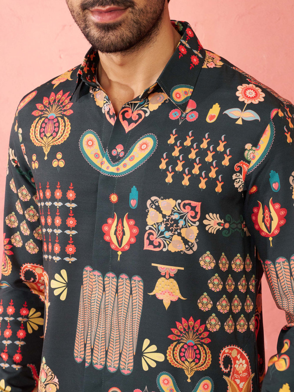 Men's Bottle Green Rayon Kurta