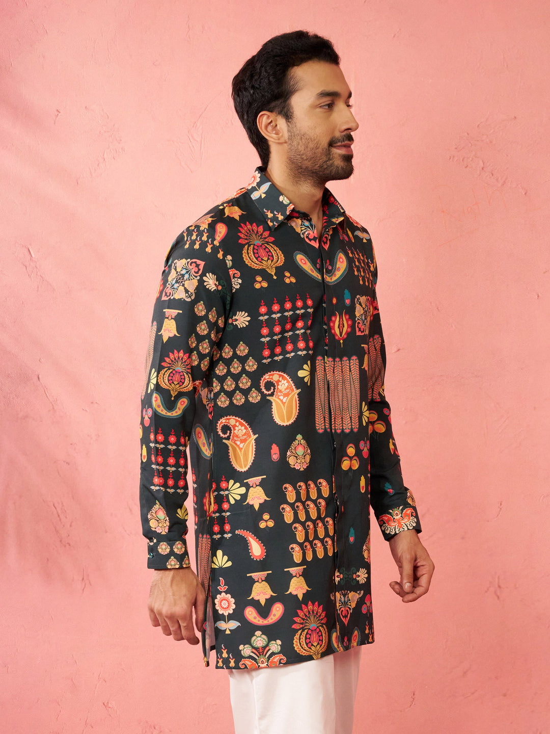 Men's Bottle Green Rayon Kurta