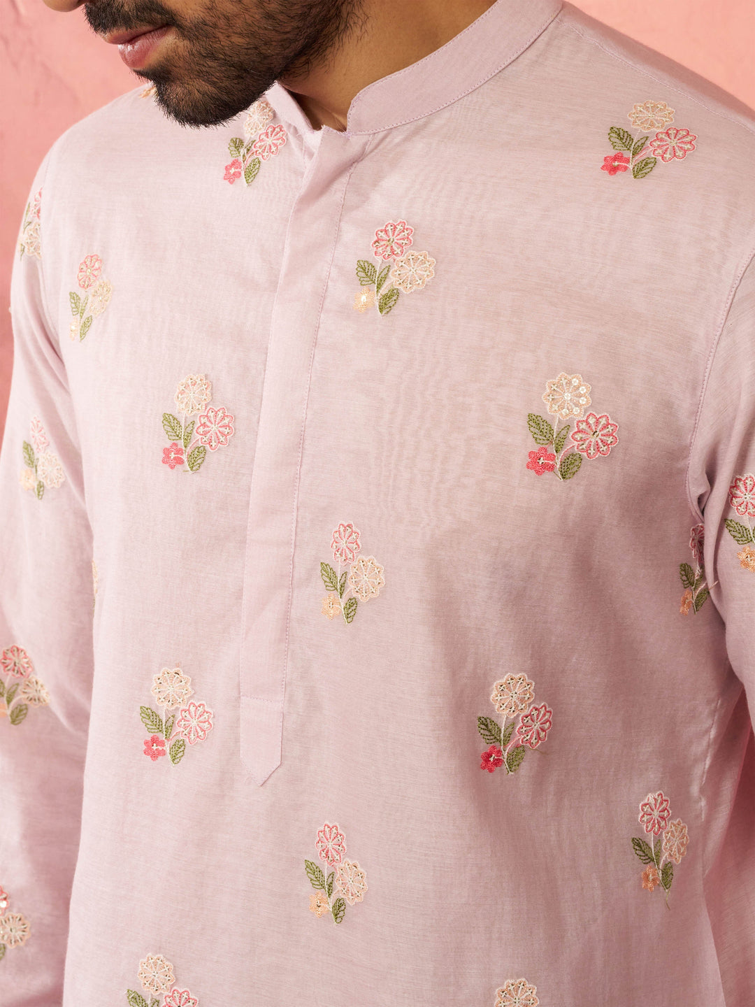 Men's Lavender Cotton Muslin Kurta