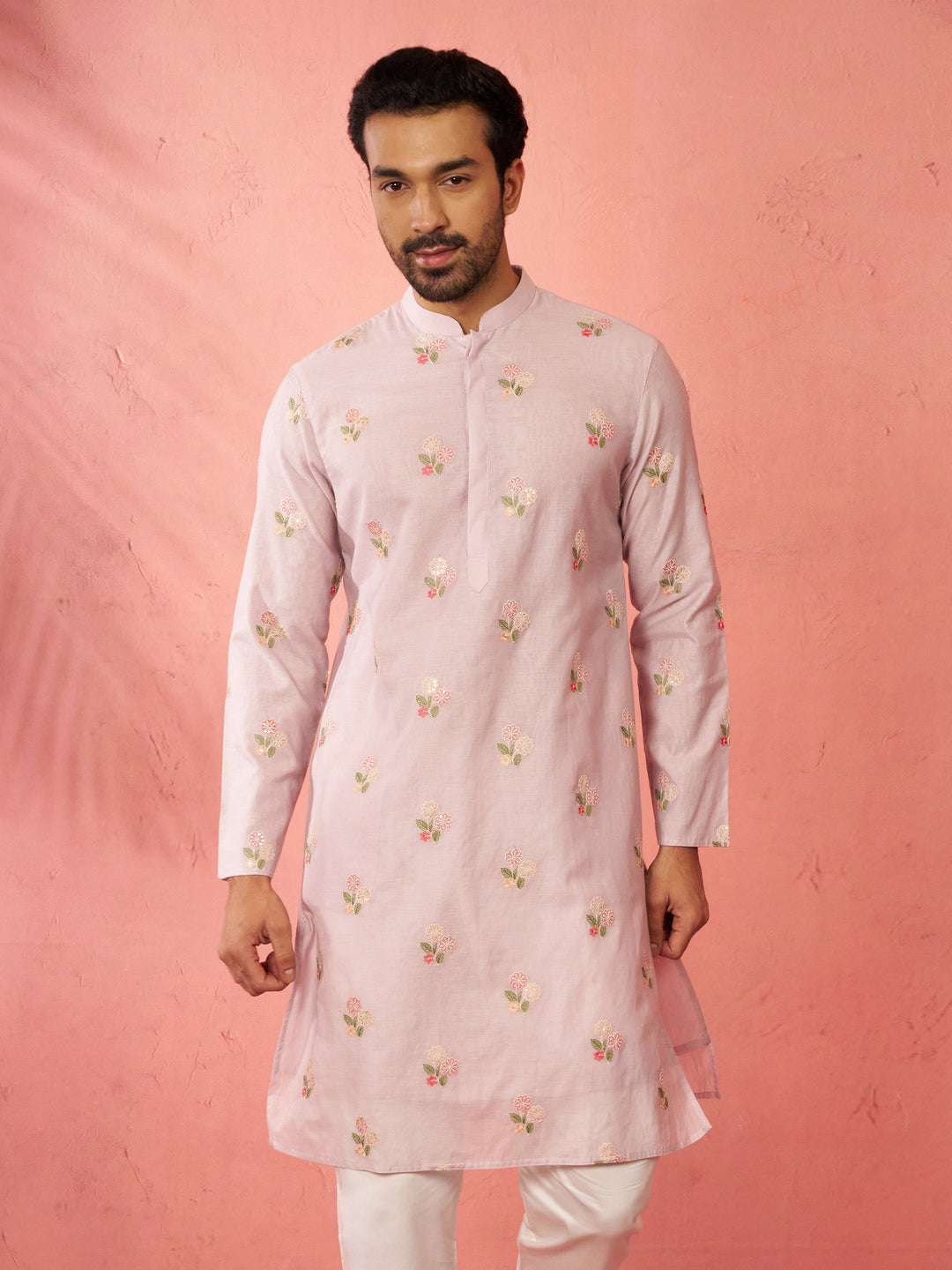 Men's Lavender Cotton Muslin Kurta