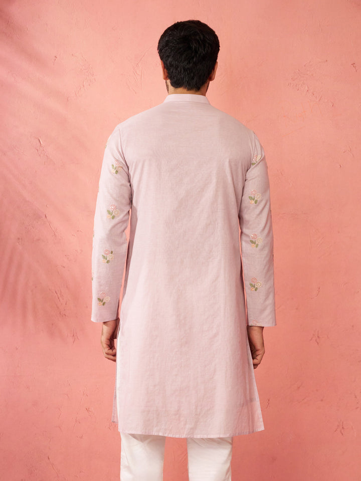 Men's Lavender Cotton Muslin Kurta