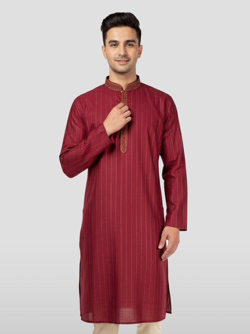 Men's Maroon Nike Cotton Kurta