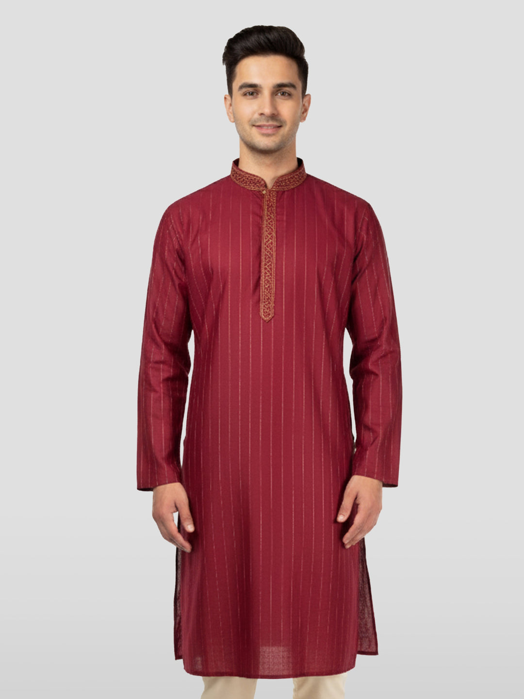 Men's Maroon Nike Cotton Kurta