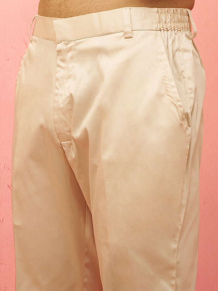 Men's Blue Digital Print Kurta with Cotton Lycra Pyjama Set