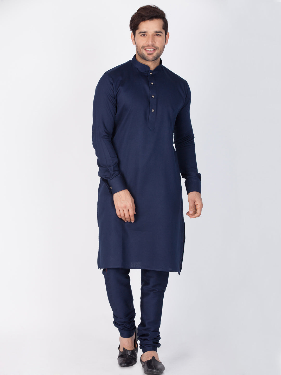 Sarvati Men's Blue Cotton Kurta and Pyjama Set