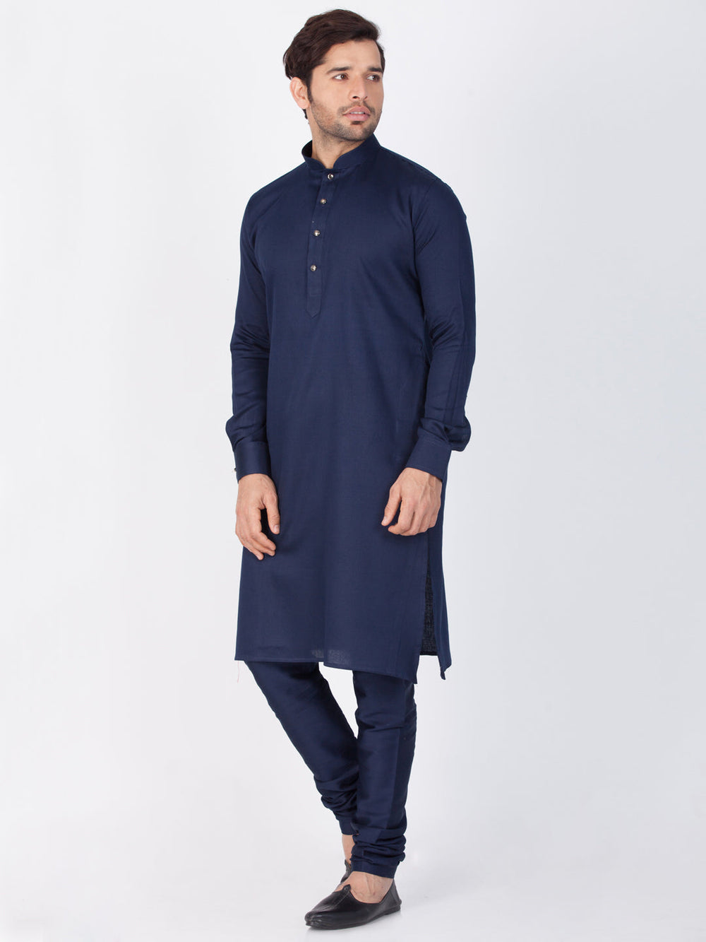 Sarvati Men's Blue Cotton Kurta and Pyjama Set