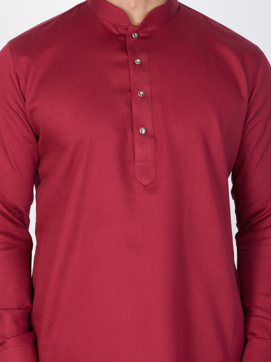 Sarvati Men's Maroon Cotton Kurta and Pyjama Set