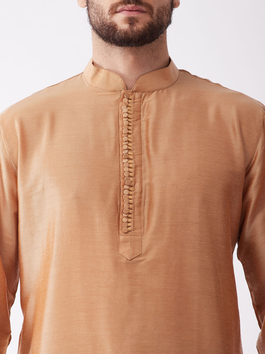 Sarvati Men's Rose Gold Kurta with Dhoti Pants