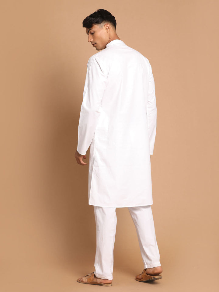 Sarvati Men White Kurta with Pyjamas Set