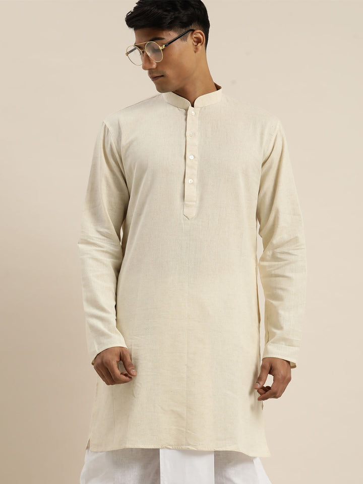 Men's Cream Pure Cotton Kurta
