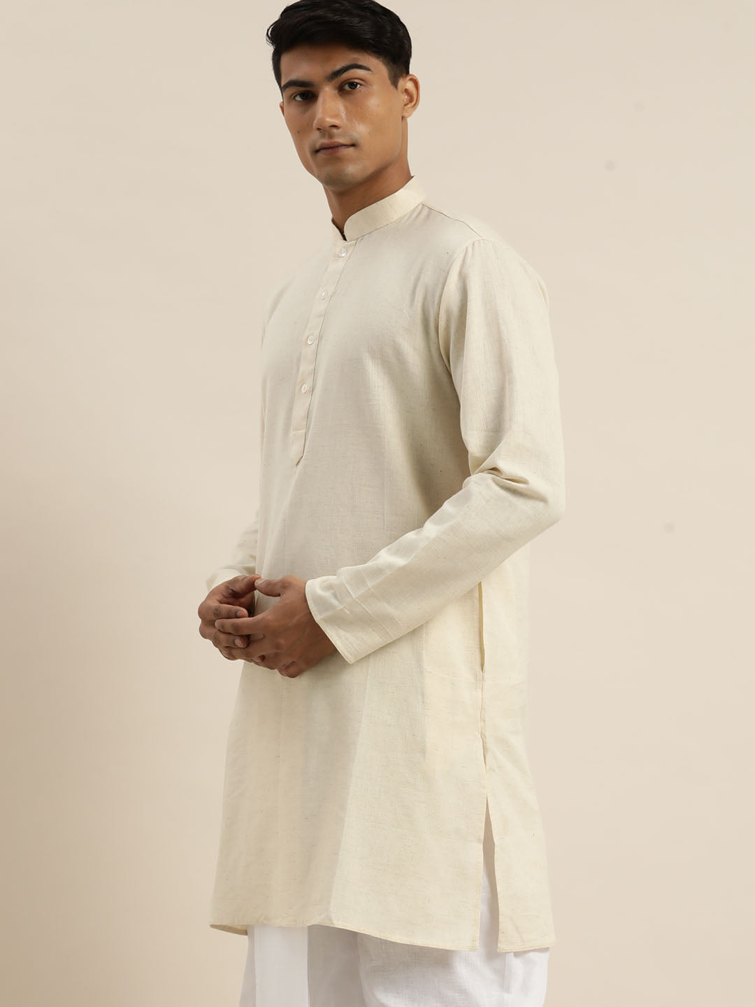 Men's Cream Pure Cotton Kurta