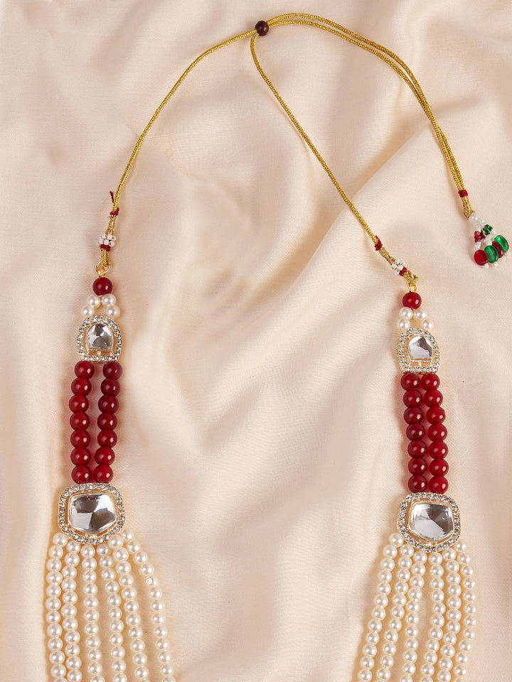 Men's Cream And Maroon - Mala