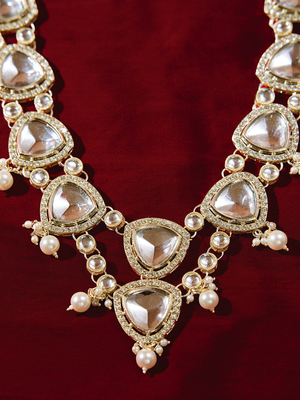 Men's Traditional Wedding Necklace - Cream Single Layer Rhinestone Pearl Design