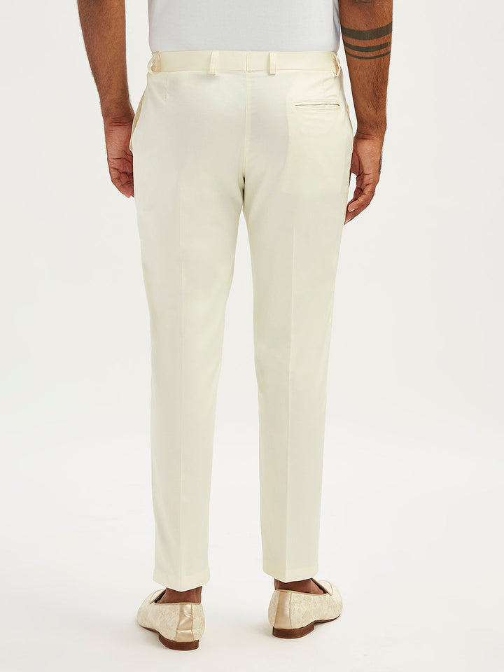 Mens Cream Cotton Satin Lycra