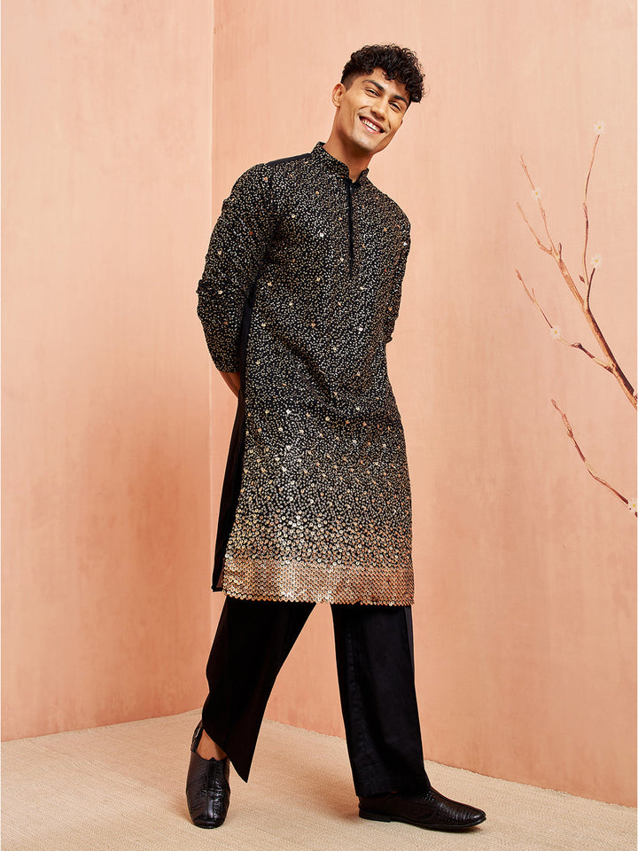 Men's Black Cotton Palazzo