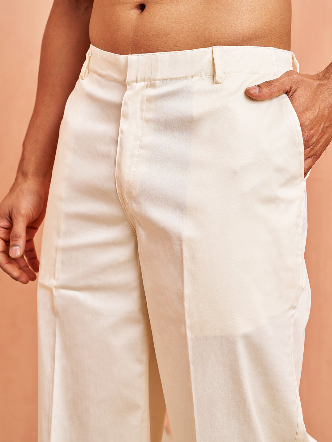 Men's Cream Cotton Palazzo