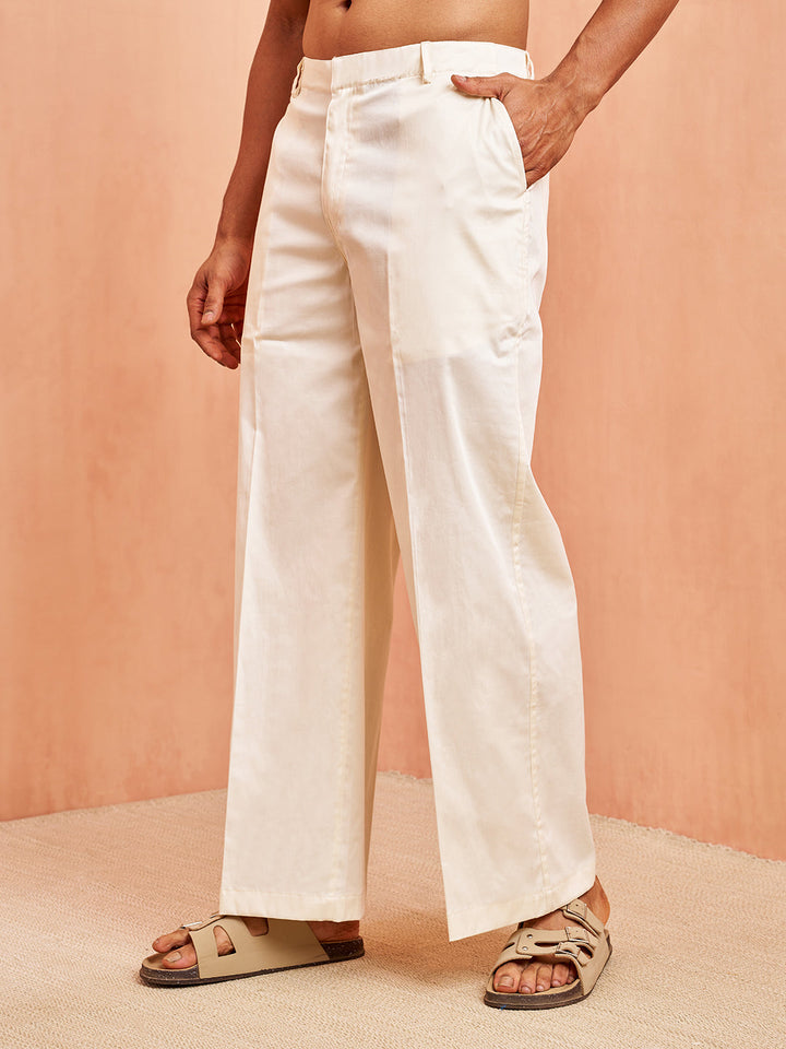 Men's Cream Cotton Palazzo