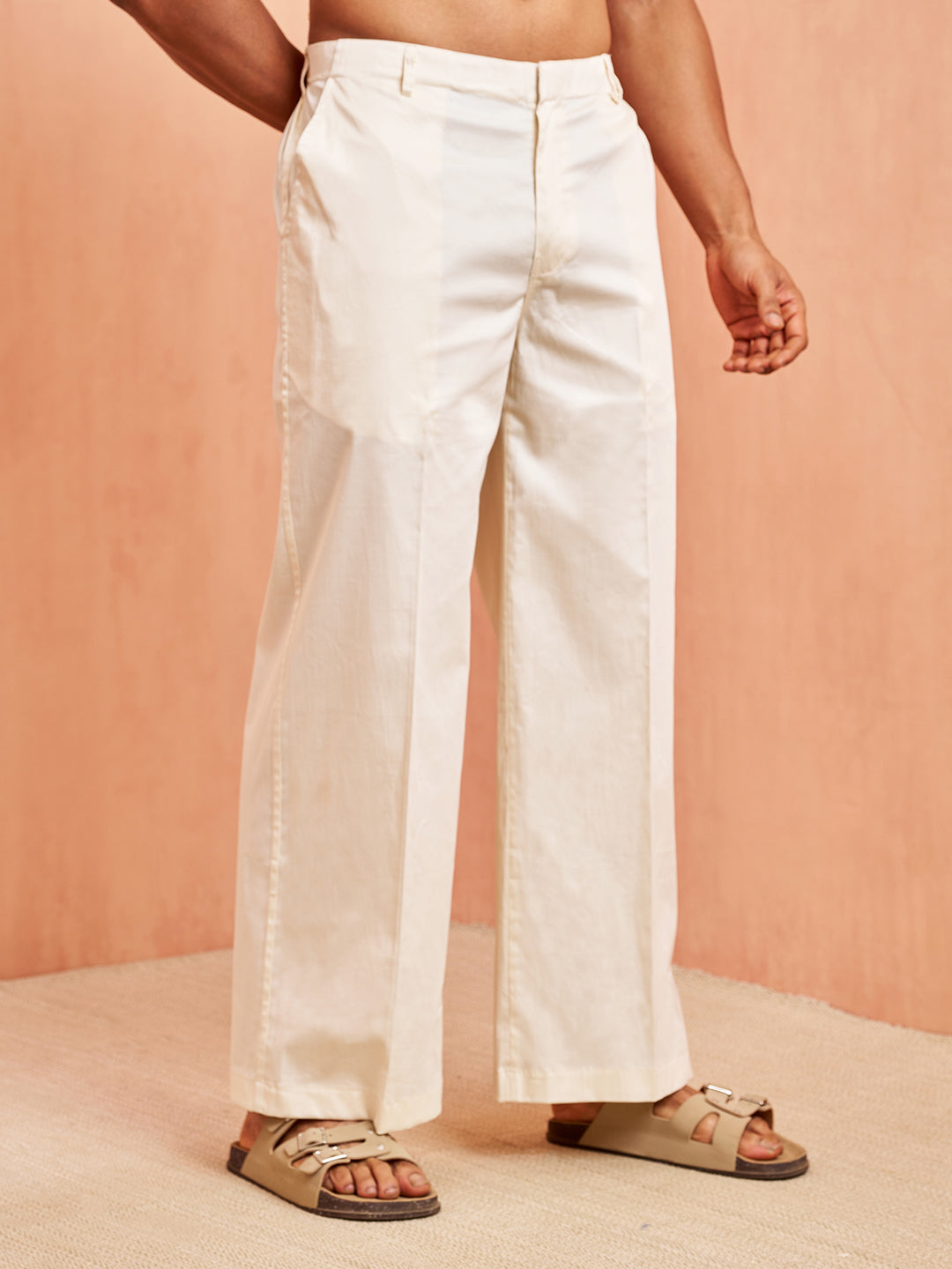 Men's Cream Cotton Palazzo