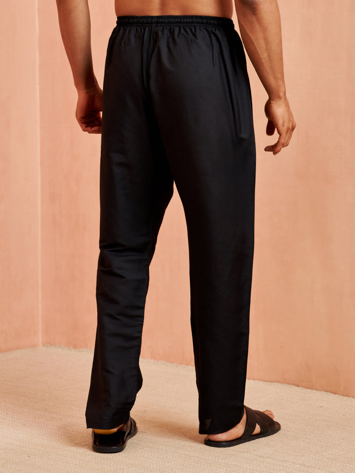 Men's Black Solid Pyjama