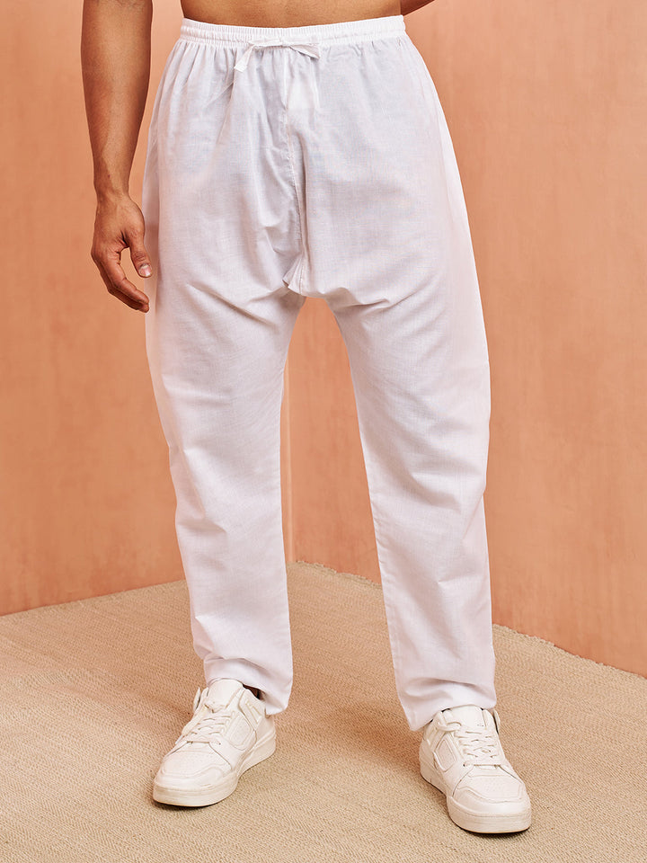 Men's White Cotton Pyjama
