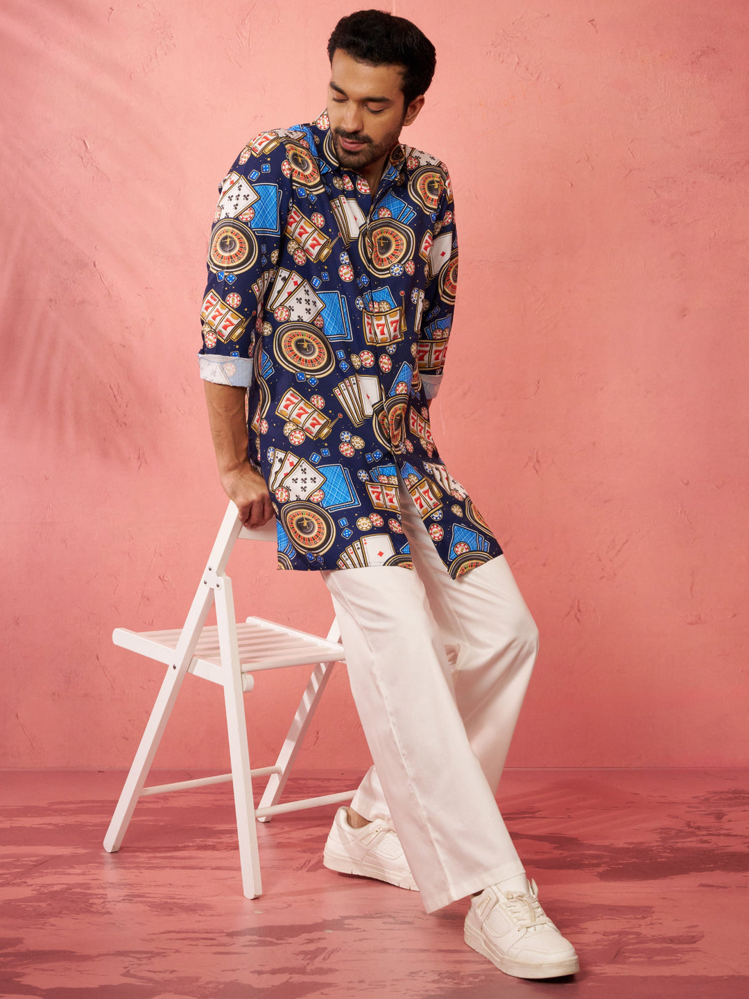 Men's Cream Fine Satin Palazzo Pants