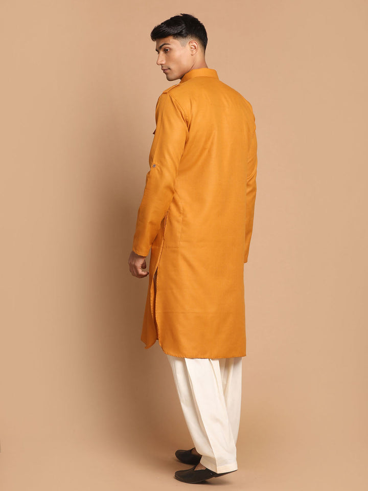 Sarvati Rust Brown & Cream Pathani Kurta with Patiala