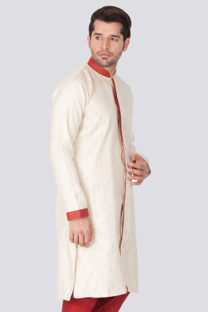 Men's Gold Silk Blend Sherwani Only Top