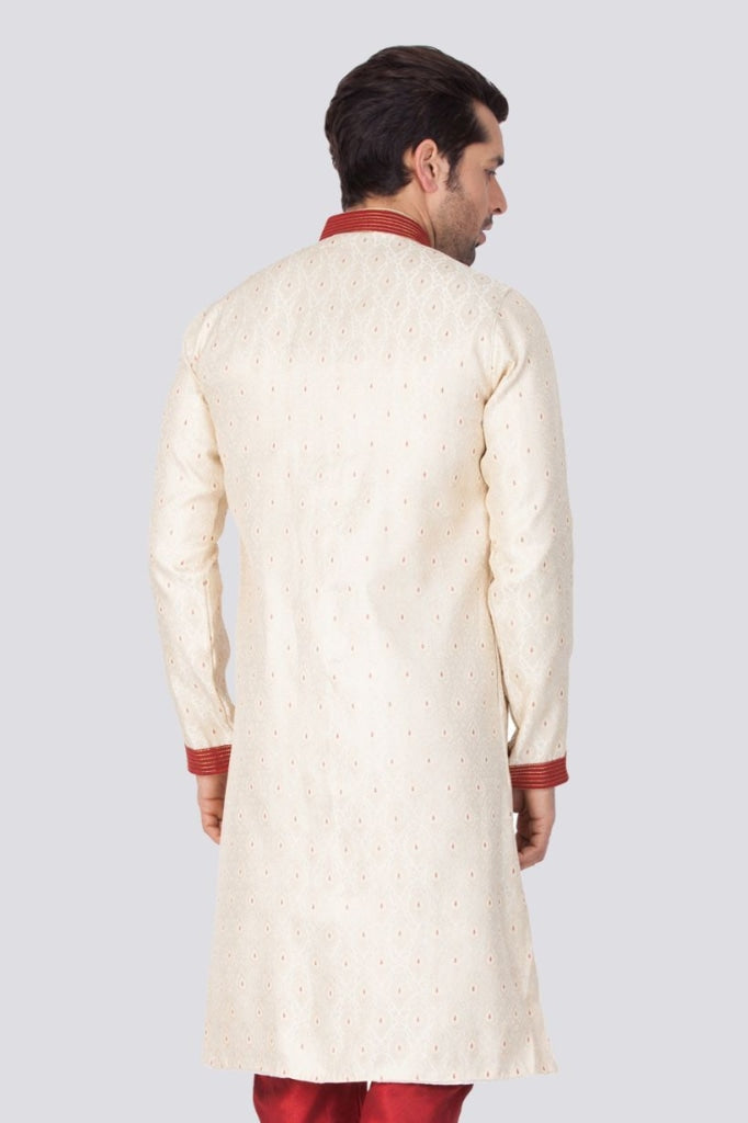 Men's Gold Silk Blend Sherwani Only Top