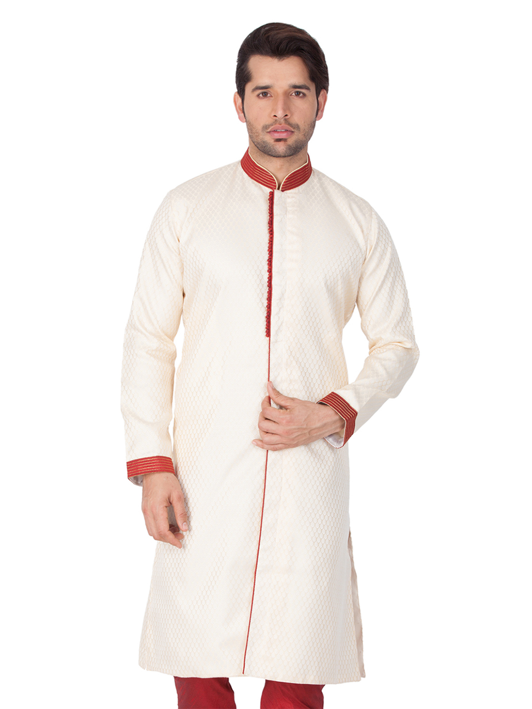 Men's Gold Silk Blend Sherwani Only Top