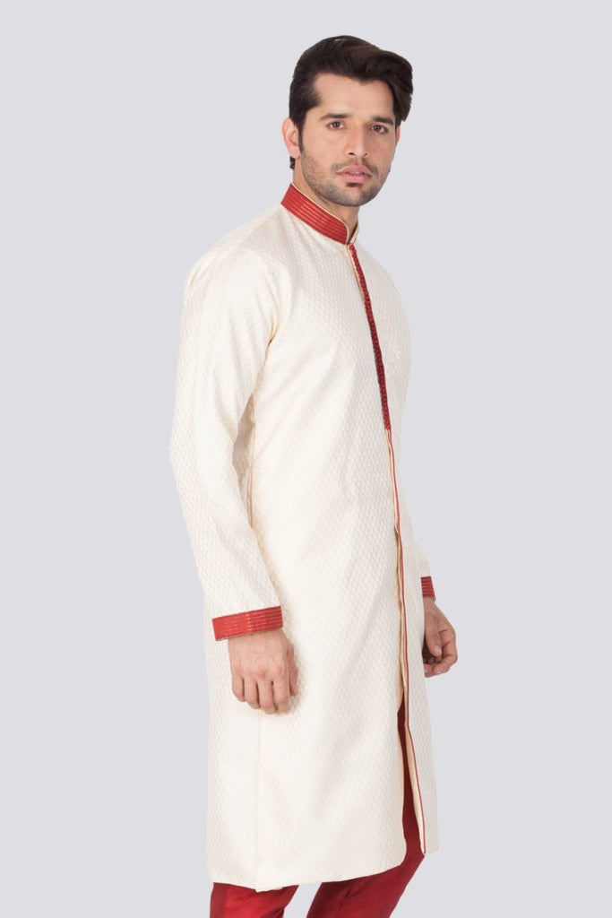 Men's Gold Silk Blend Sherwani Only Top