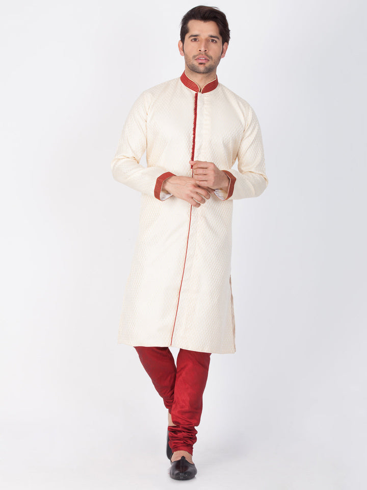 Men's Gold Silk Blend Sherwani Only Top