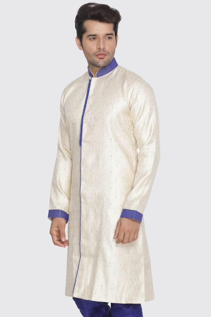 Men's Gold Silk Blend Sherwani Only Top