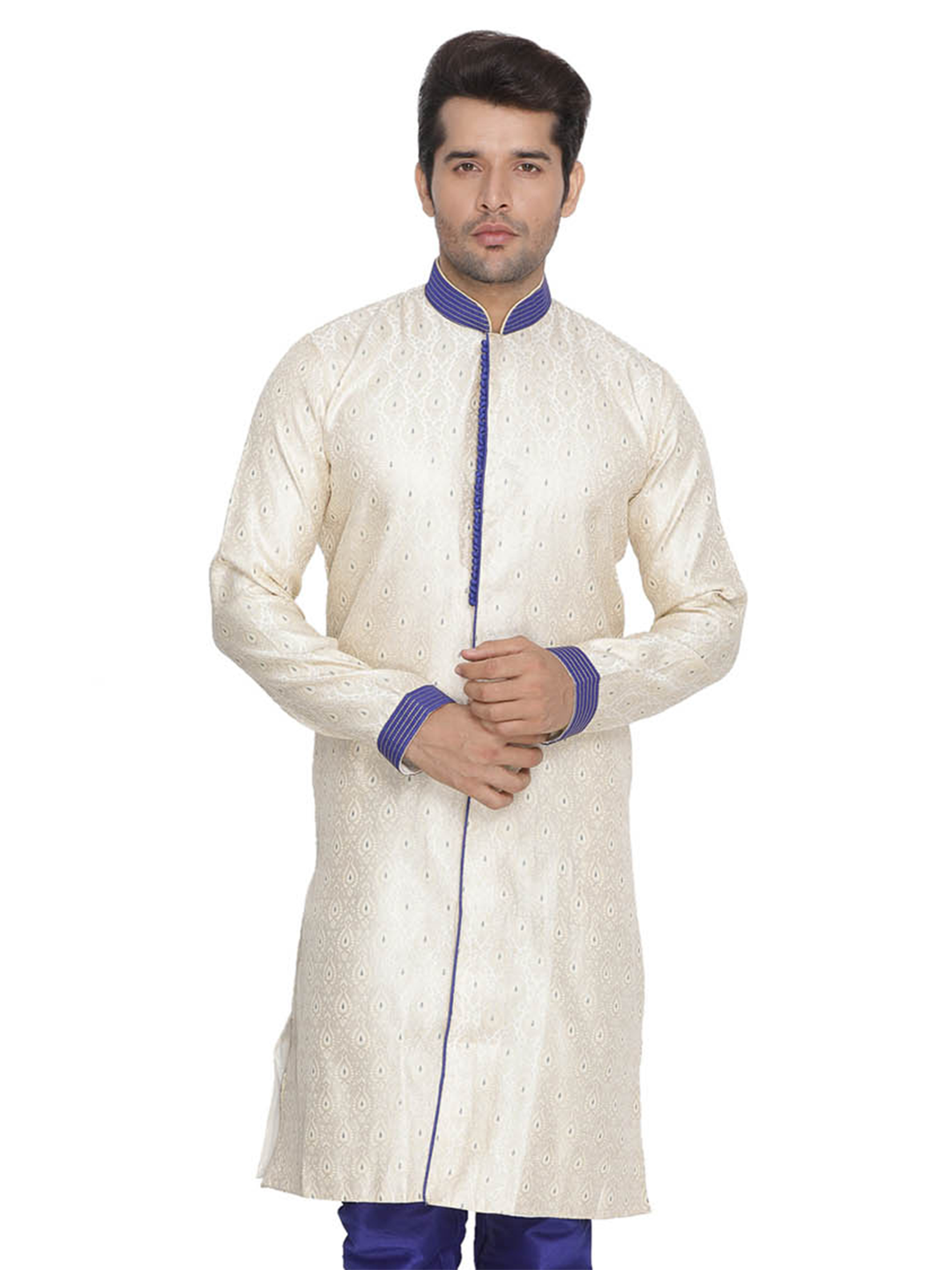 Men's Gold Silk Blend Sherwani Only Top