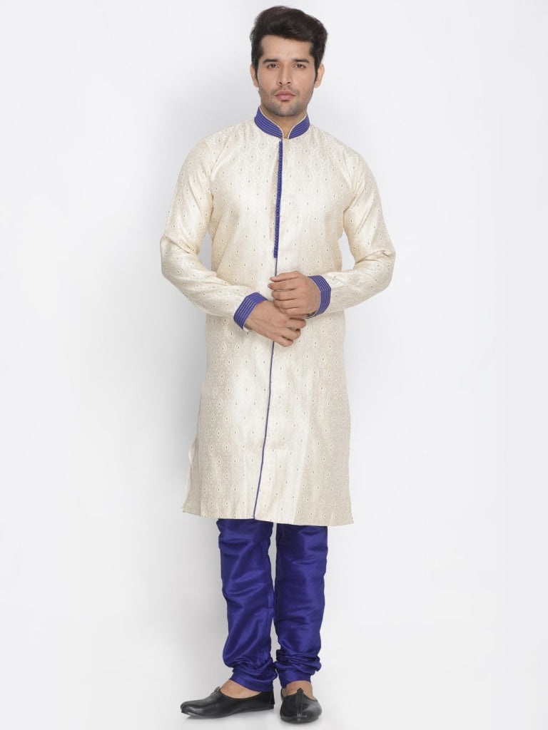 Men's Gold Silk Blend Sherwani Only Top