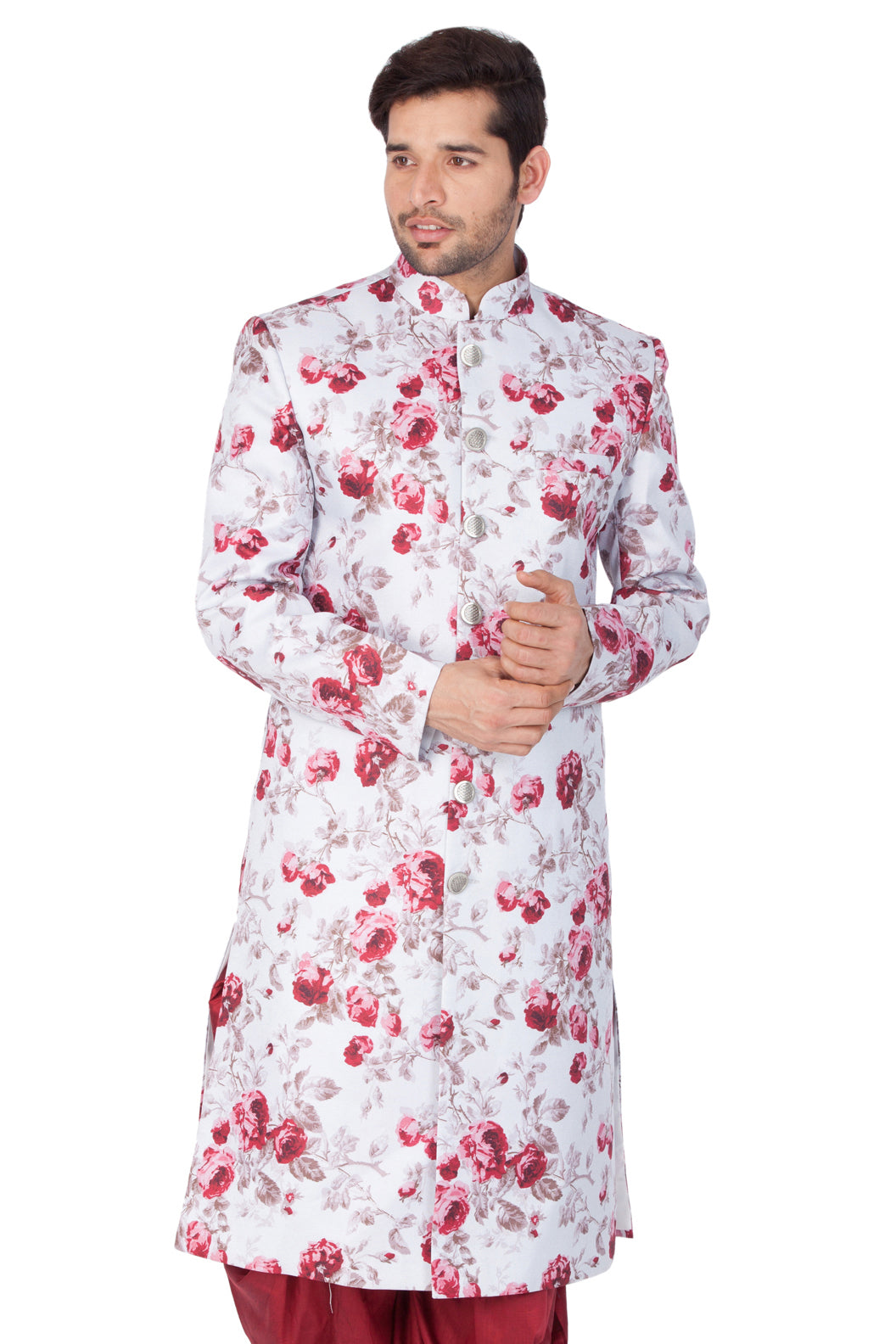 Men's Multicolor Cotton Blend Sherwani Only Top