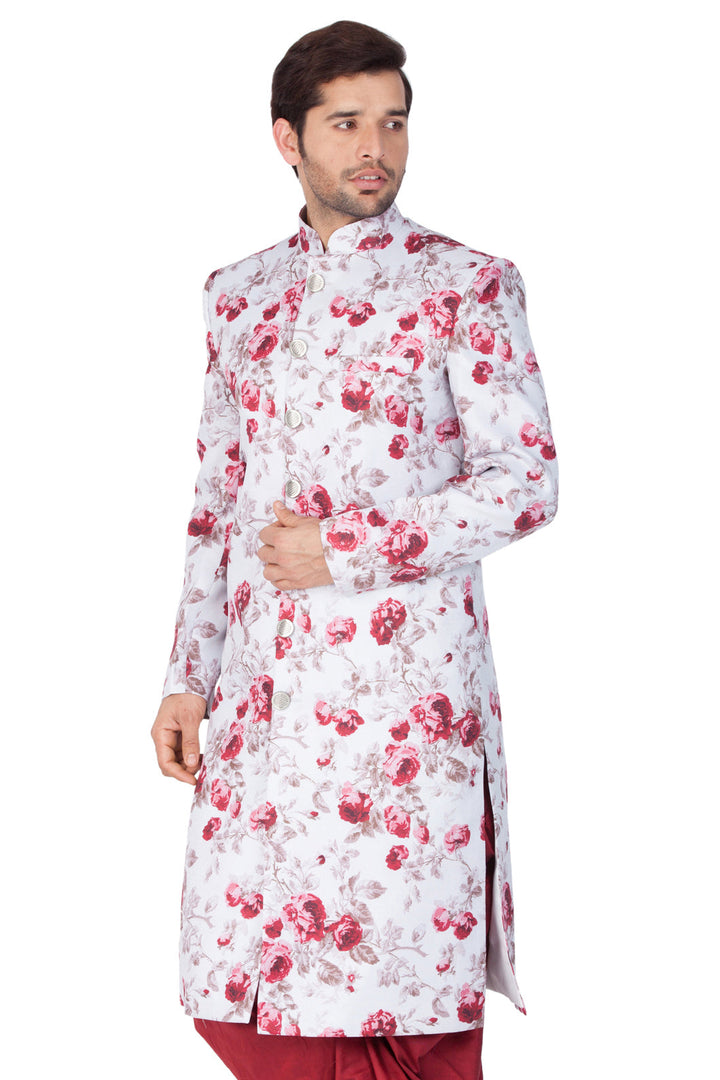 Men's Multicolor Cotton Blend Sherwani Only Top