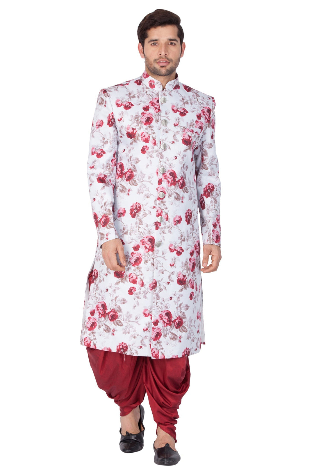 Men's Multicolor Cotton Blend Sherwani Only Top