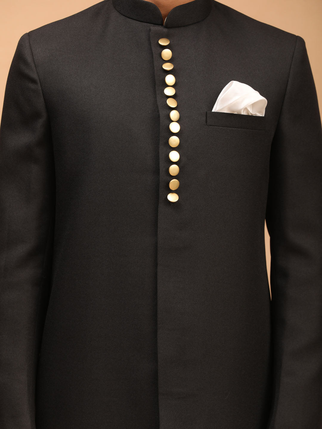 Men's Black Sherwani Top