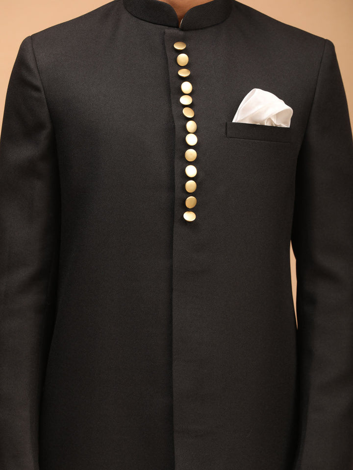 Men's Black Sherwani Top