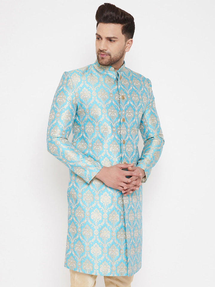  Men's Sea Green Sherwani -Only Top